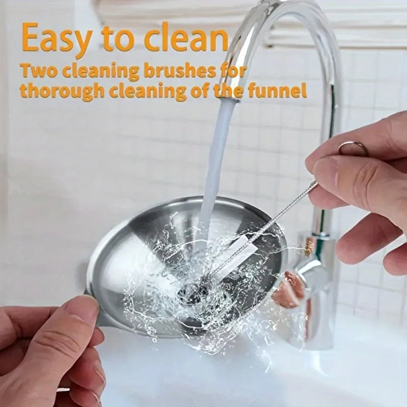 Kitchen Funnel Set – Stainless Steel & Silicone, 3 Styles