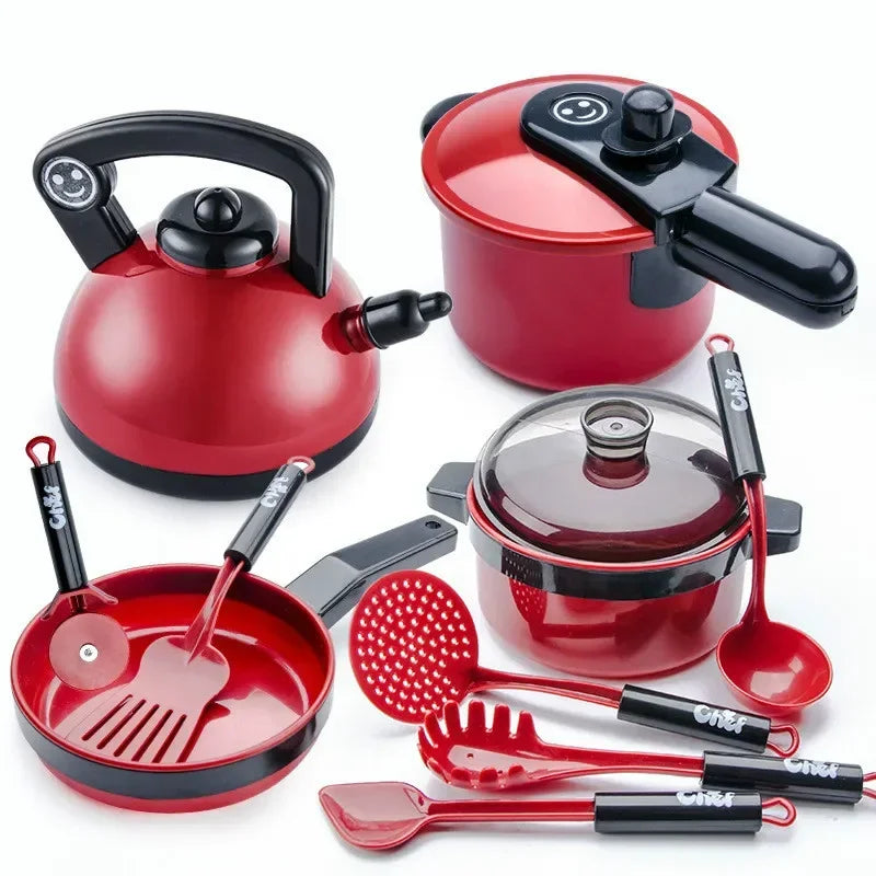 Kid Pretend Play Kitchen Set Girl Cooking Toys Cutting Fruit Kitchen Utensils Baby Simulation Early Education Play House Toy Kit