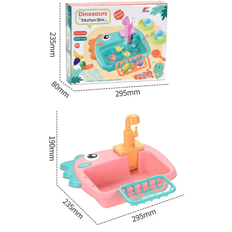 Kitchen Sink Toys Kitchen Toys for Kids with Tableware Accessories Vegetable Fruit Fishing Games for Toddlers Kids Kitchen Play