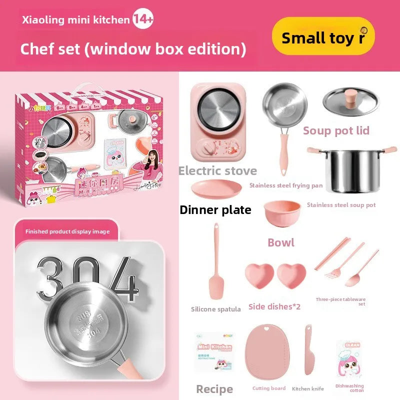 Kitchen Cooking Set with Realistic Cooking Plates for Pretend Play - Deluxe Gift Set