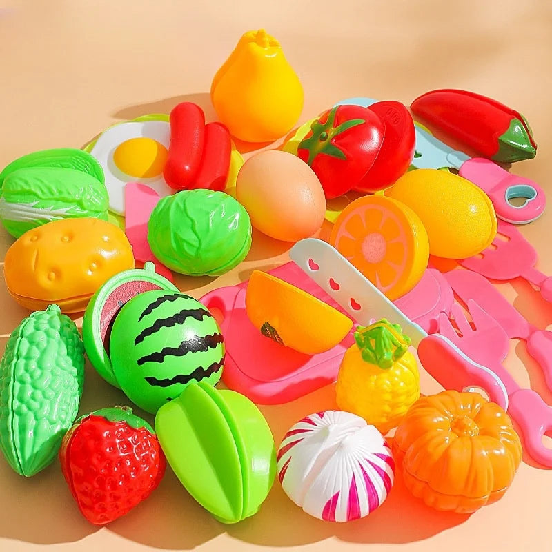 Kids Kitchen Toys Set Play Kitchen Accessories Kit with Play Pots Pans Pretend Food Cooking Toy Toddler Girls Boy Gift