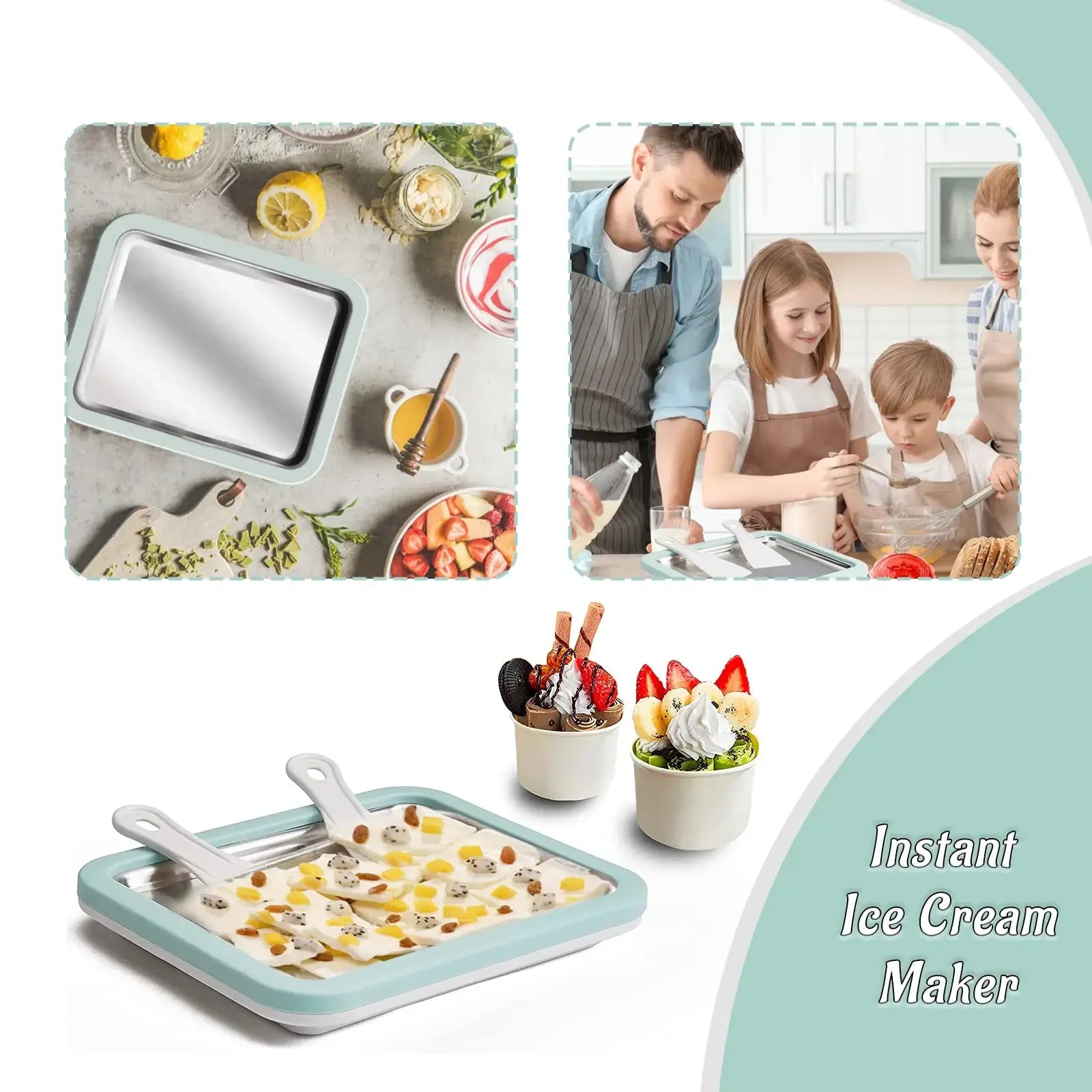 Aluminum Ice Cream Maker Pan – DIY Rolled Ice Cream