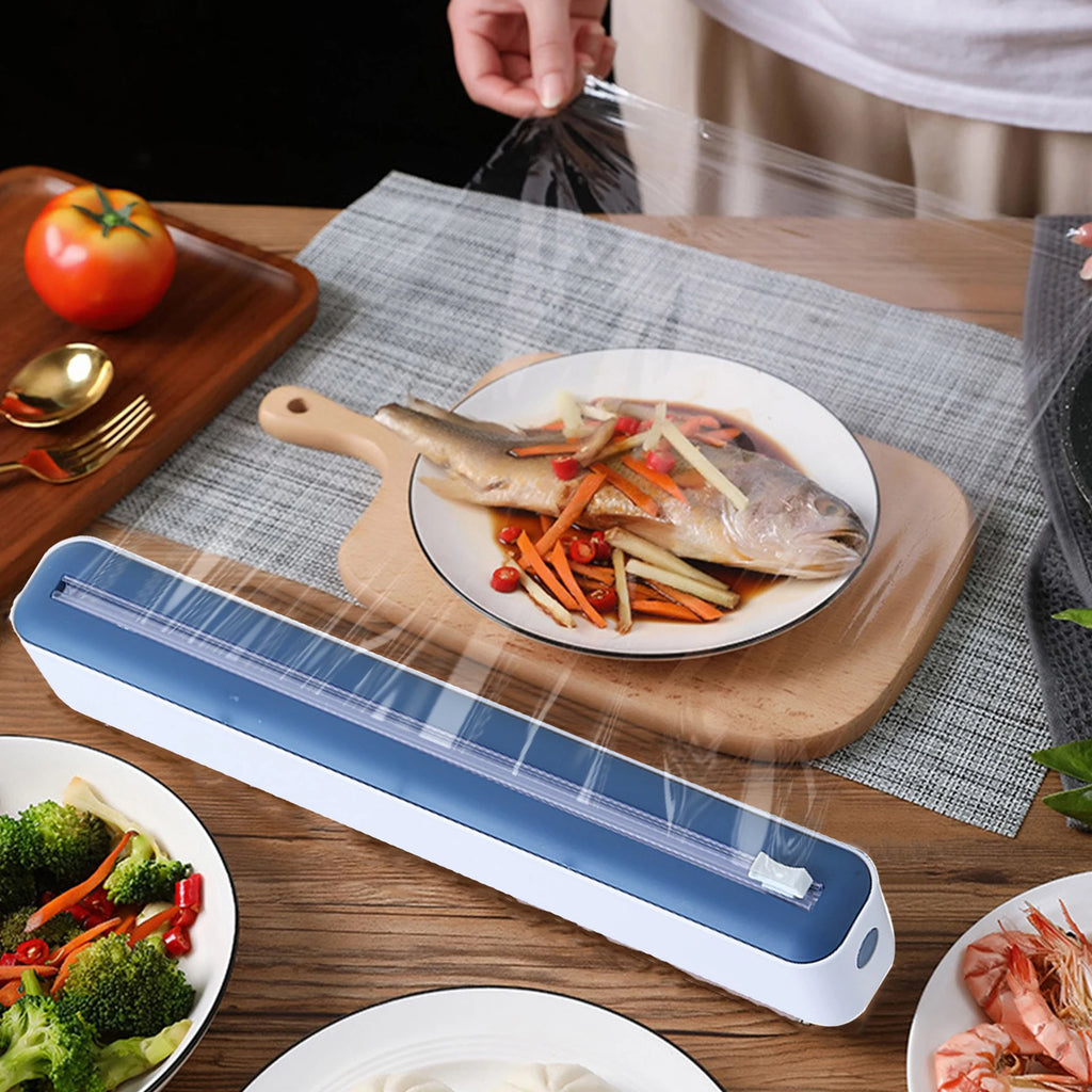 Plastic Wrap Dispenser – Cling Film Cutter with Slide Lock