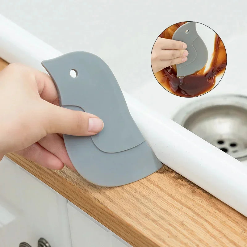 Household Kitchen Multifunctional Soft Scraper Dirt and Grease Cleaning Tool Silicone Scraper To Clean Pots and Oil Stains