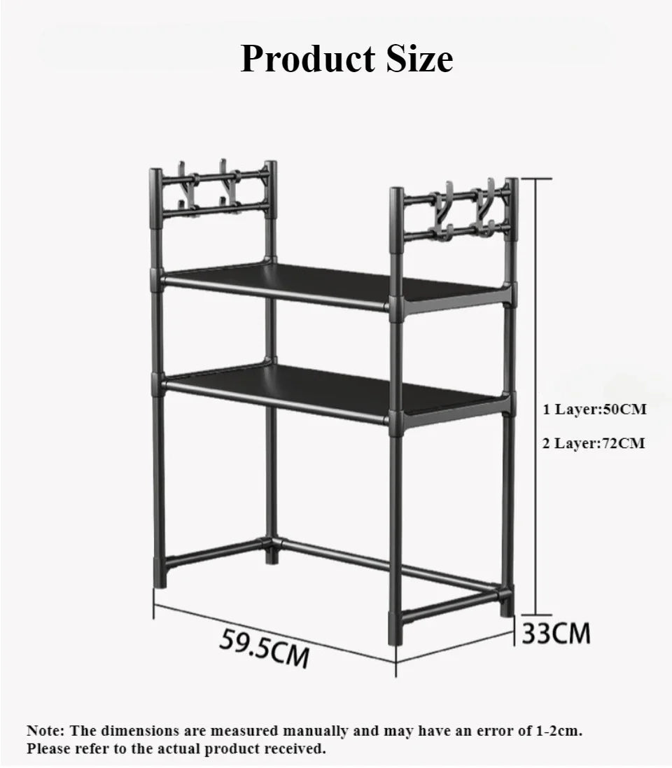 Kitchen Storage Rack Microwave Shelf Multi-Layer Kitchen Countertop Storage Shelf Microwave Stand Seasoning Organizer