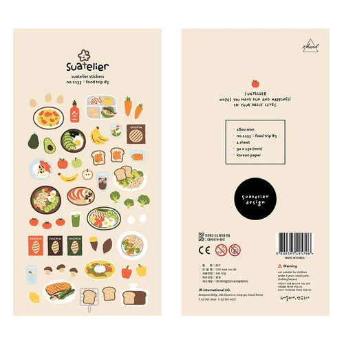 Food-Themed Scrapbook Stickers – Korean Craft Stickers