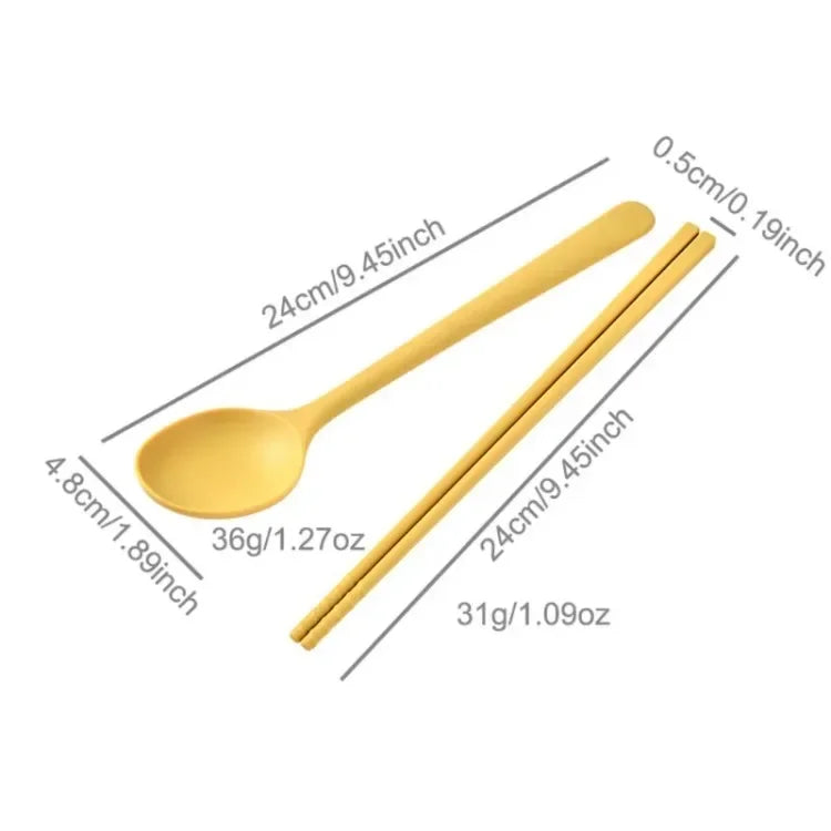 Silicone Kitchen Utensil Collection for Dining Sushi Chopsticks Coffee Dessert Spoons