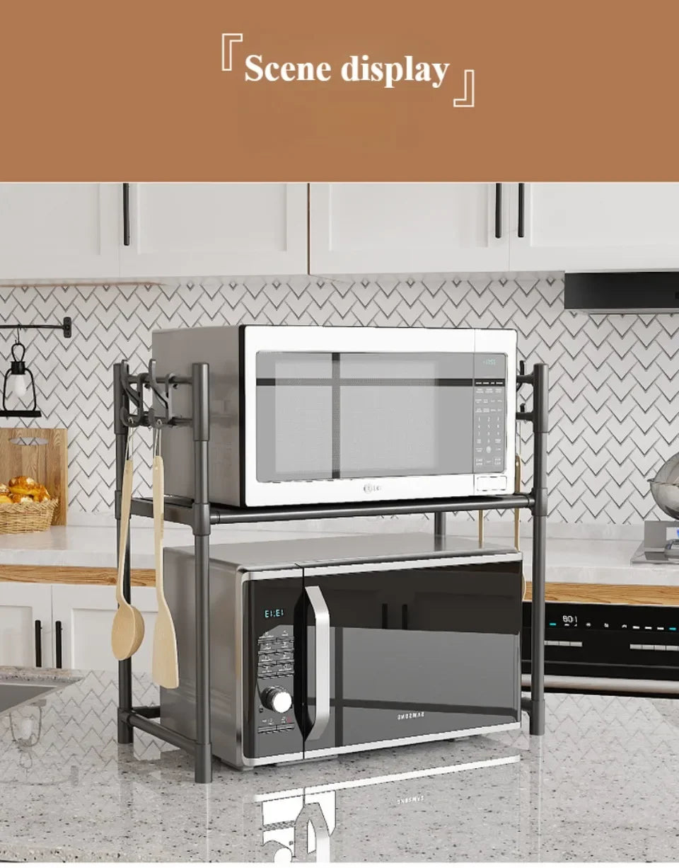 Kitchen Storage Rack Microwave Shelf Multi-Layer Kitchen Countertop Storage Shelf Microwave Stand Seasoning Organizer