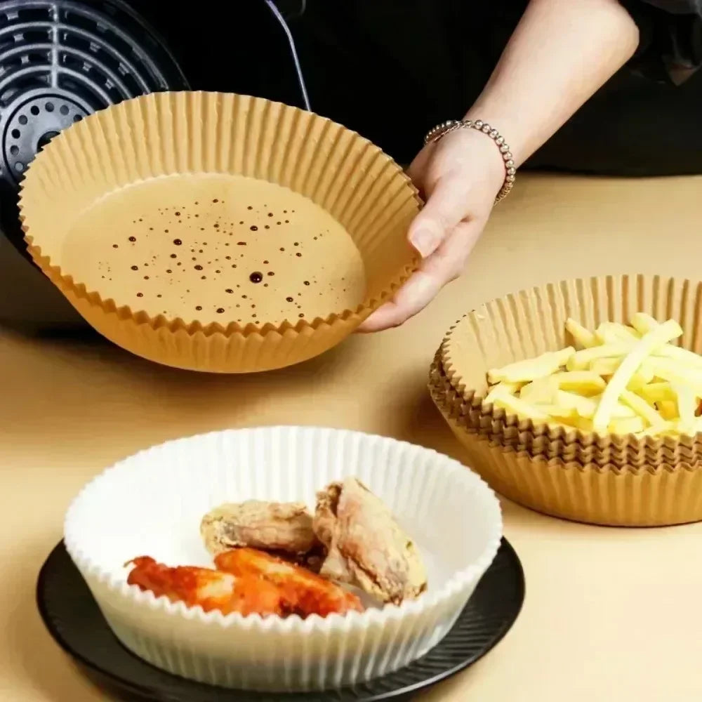 50/30 Pieces Kitchens Accessories Air Fryer Paper Kitchen Utensils Disposable Square Round Pastry Molds BBQ Plate Non-stick Pad