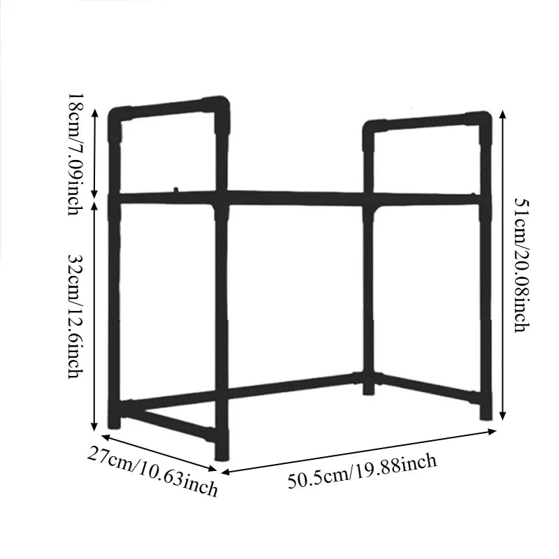 Adjustable Kitchen Storage Rack – Microwave & Countertop Shelf