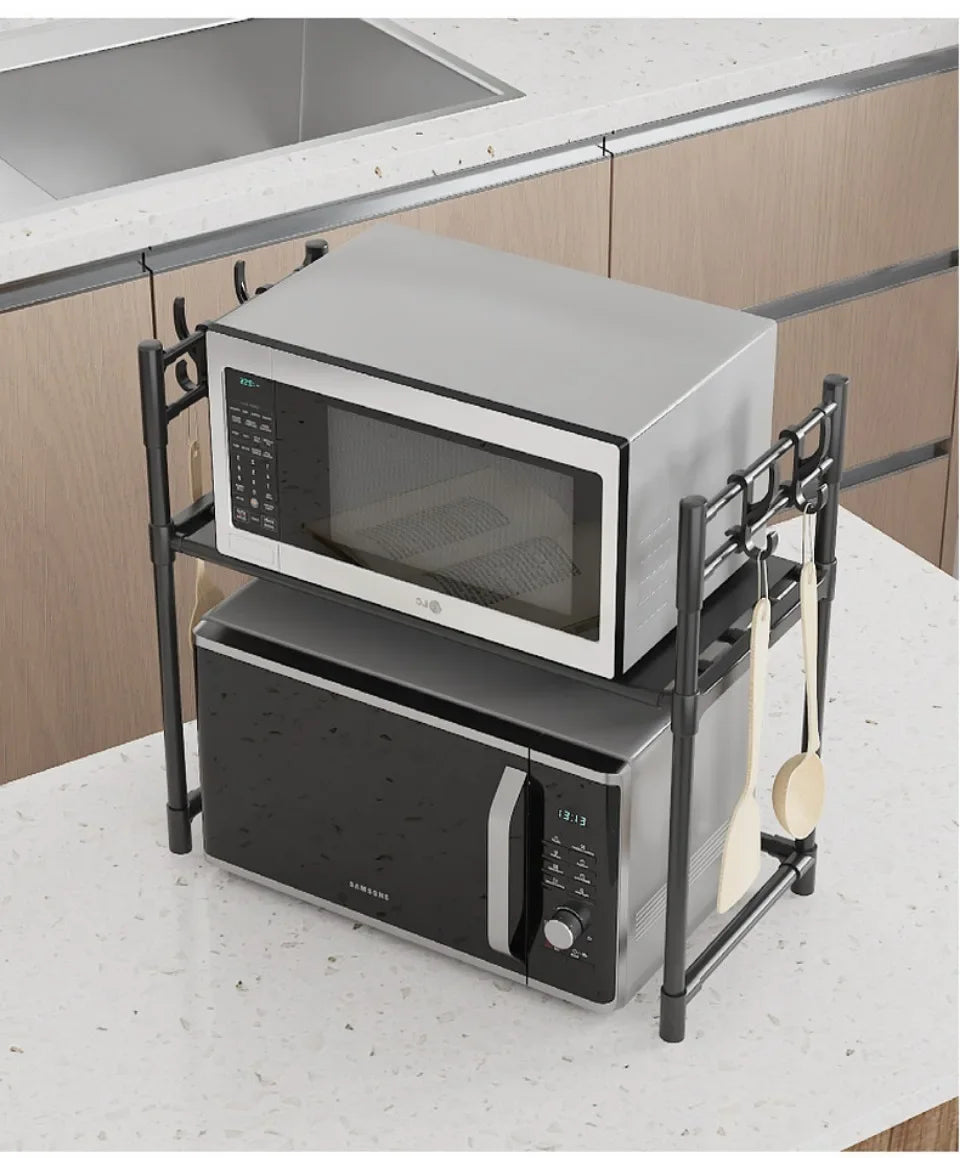 Kitchen Storage Rack Microwave Shelf Multi-Layer Kitchen Countertop Storage Shelf Microwave Stand Seasoning Organizer