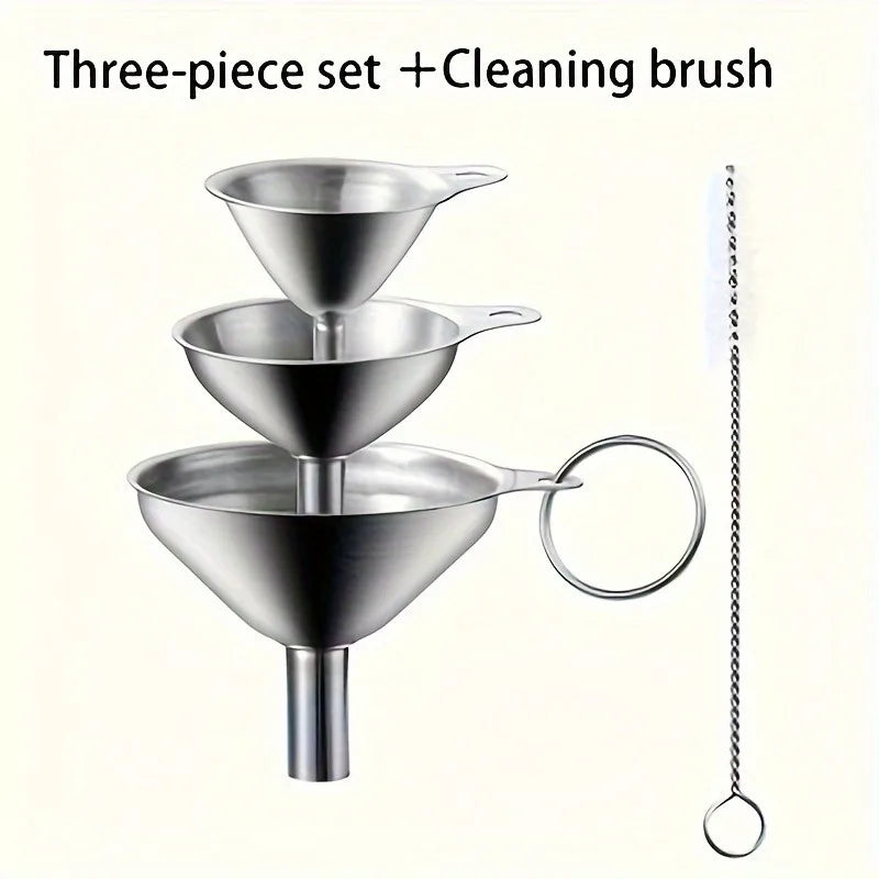 Kitchen Funnel Set – Stainless Steel & Silicone, 3 Styles