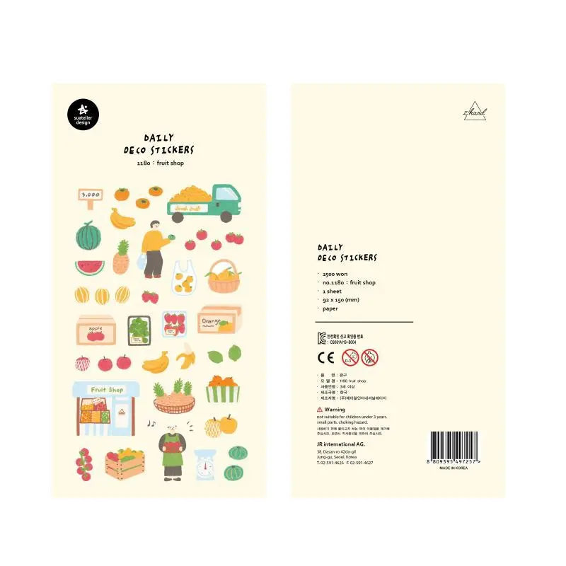 Food-Themed Scrapbook Stickers – Korean Craft Stickers