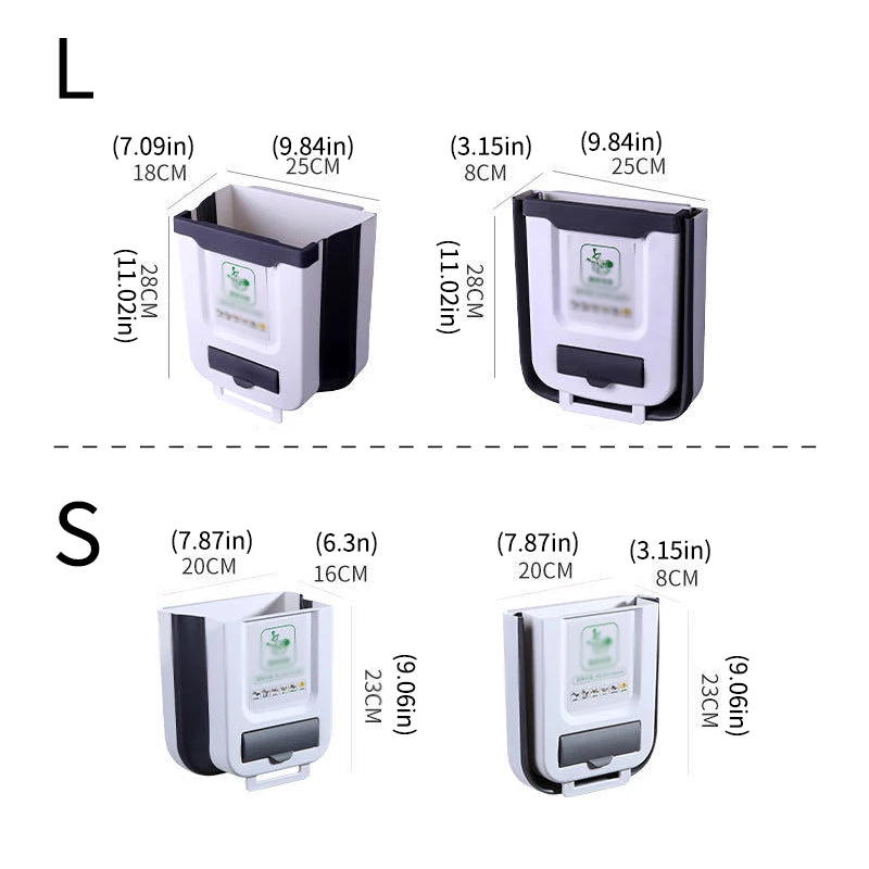 Kitchen Folding Trash Can Wall Mounted Trash Can Kitchen Cabinet Door Mounted Trash Can Folding Trash Can for Vehicles