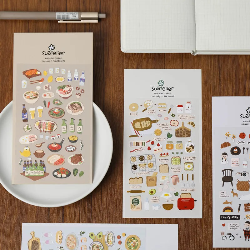 Food-Themed Scrapbook Stickers – Korean Craft Stickers