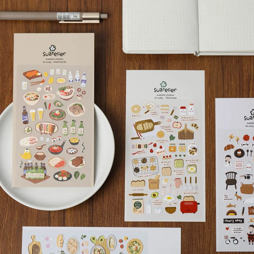 Food-Themed Scrapbook Stickers – Korean Craft Stickers