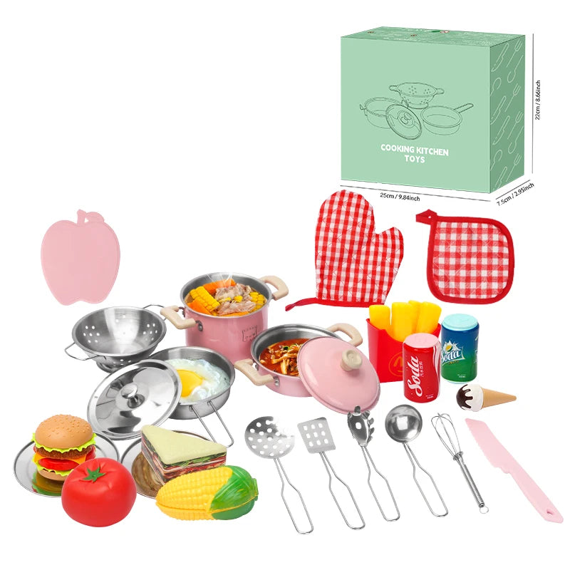 Kitchen Toys Groceries Play Kitchen Kids Set For Kids Jogo De Panela Mini Children's Cooking Kit with Food Cookware Gift