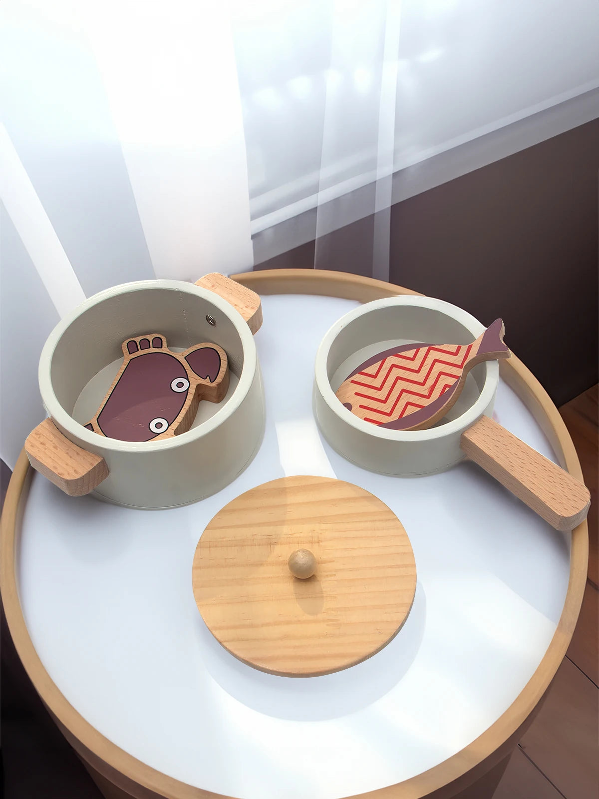 Wooden children's simulation kitchen toys,early education educational toys, simulationpots and pans, food, role-play chef