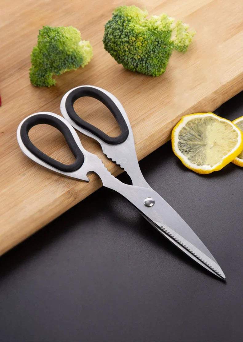Stainless Steel Kitchen Scissors Household Bone Scissors Chicken Wings Fish Chopper Bottle Opener Walnut Clip Kitchen Tools