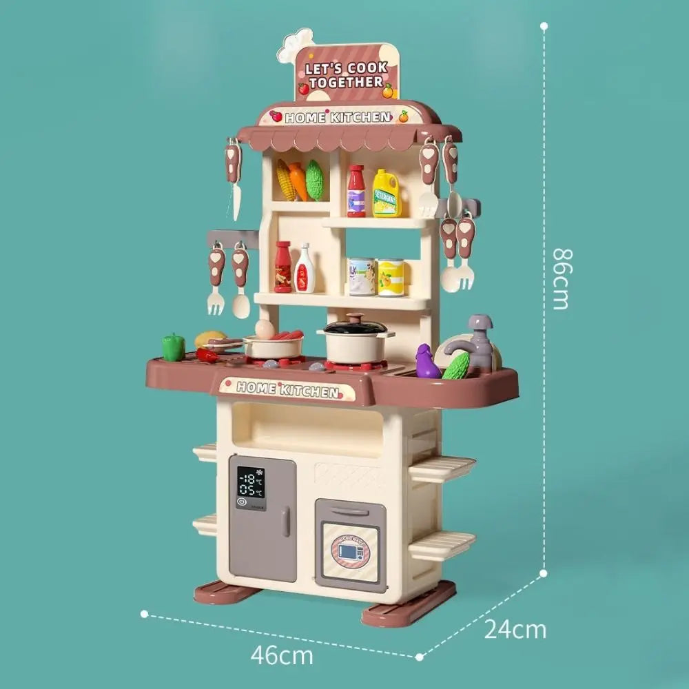 Kitchen Toys Plastic 's Kitchen Set Music Faucet Sink Mini Pretend Play Toy DIY Function Kitchen Counter Play Set Role Play