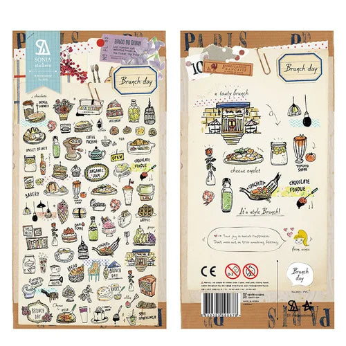 Food-Themed Scrapbook Stickers – Korean Craft Stickers