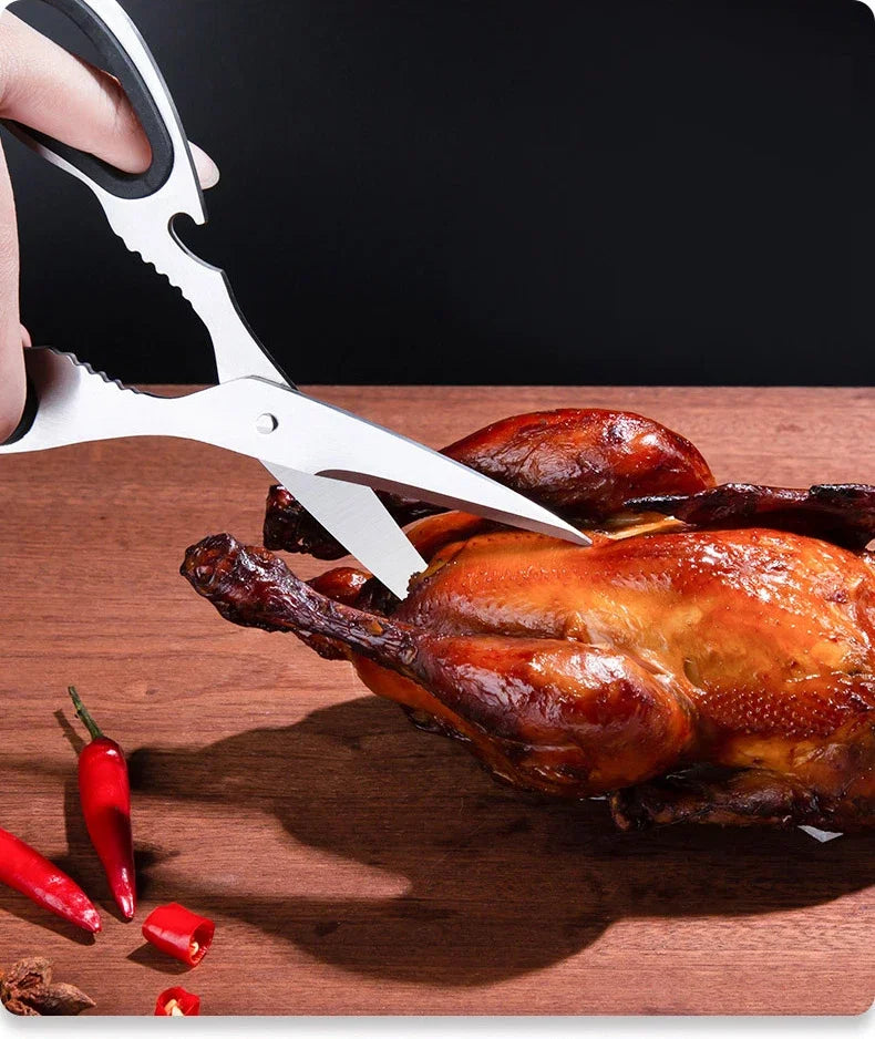 Stainless Steel Kitchen Scissors Household Bone Scissors Chicken Wings Fish Chopper Bottle Opener Walnut Clip Kitchen Tools