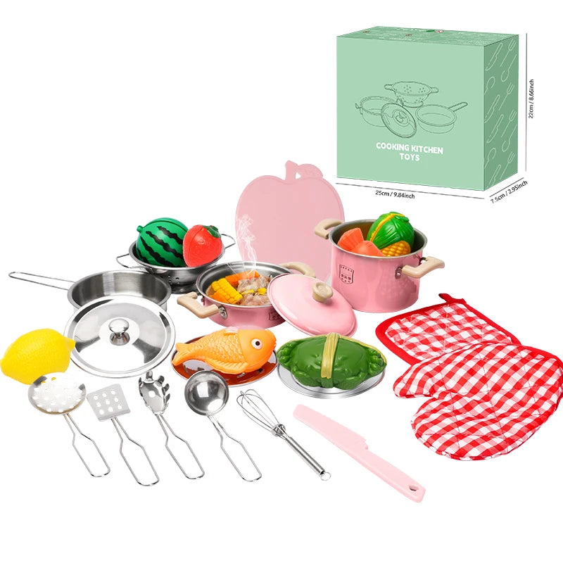 Kitchen Toys Groceries Play Kitchen Kids Set For Kids Jogo De Panela Mini Children's Cooking Kit with Food Cookware Gift