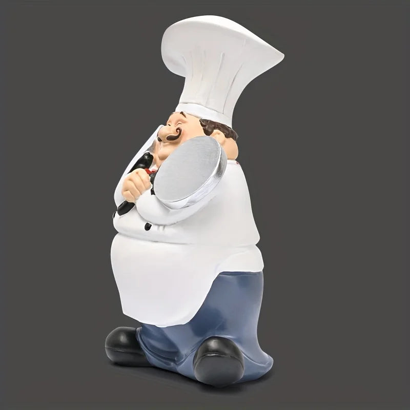 Kitchen Cute Chef Doll Decoration Resin Chef Decoration Cute Chef Figurine Kitchen Atmosphere Decoration Fashionable Decorative