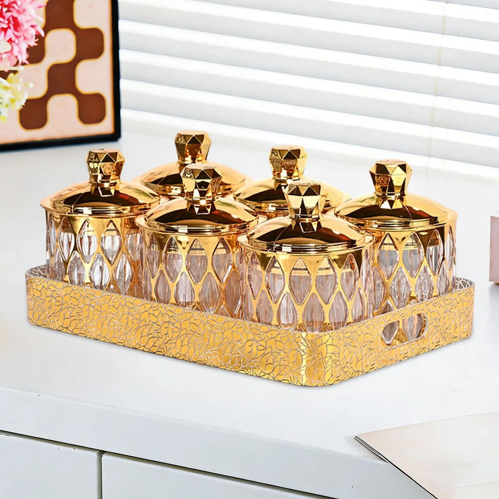 Kitchen Storage Jars Kitchen Counter Decorative with Lids Container Airtight Organizer for Snacks Sugar Coffee Condiment Nuts