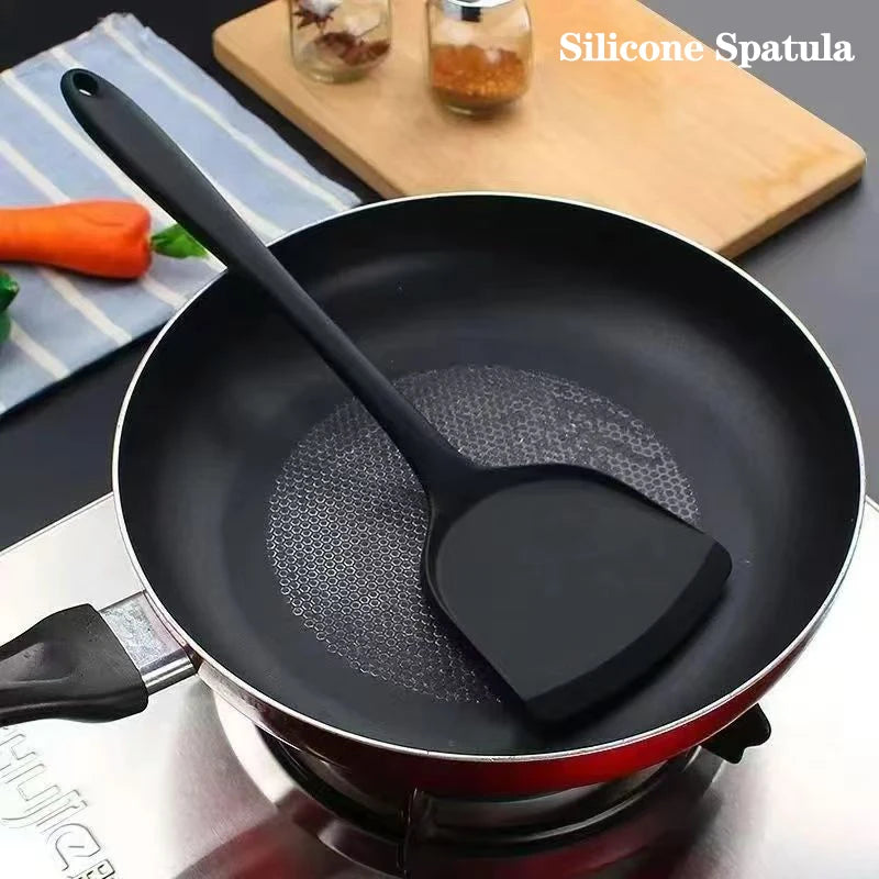 Kitchen Silicone Spatula Kitchenware Small Household Kitchen Cooking Spatula High-Temperature Resistant Silicone Spatula