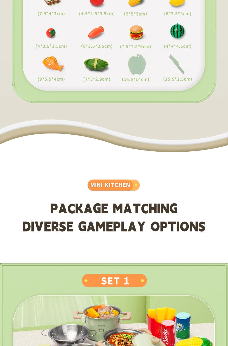 Kitchen Toys Groceries Play Kitchen Kids Set For Kids Jogo De Panela Mini Children's Cooking Kit with Food Cookware Gift