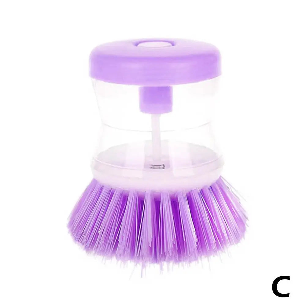 Dish Brush with Soap Dispenser – Automatic Liquid Dispensing Kitchen Scrub Brush