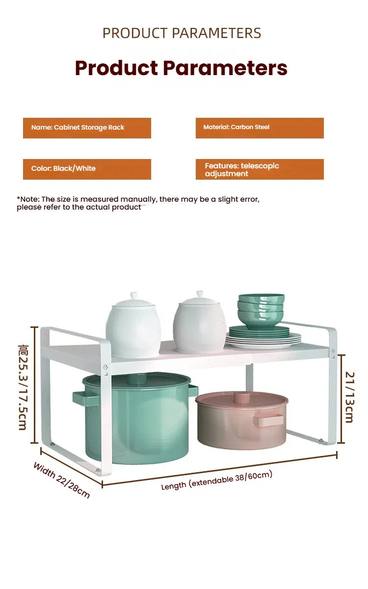 Kitchen Storage Layered Shelf Microwave Rack Standing Countertop Retractable Condiment Oven Organizer Kitchen Accessories