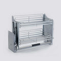 Kitchen Cabinet Modern Lift Up Mechanism System Food Beverage Vertical Pull Down Elevator Storage Wire Basket Shelf Shelves