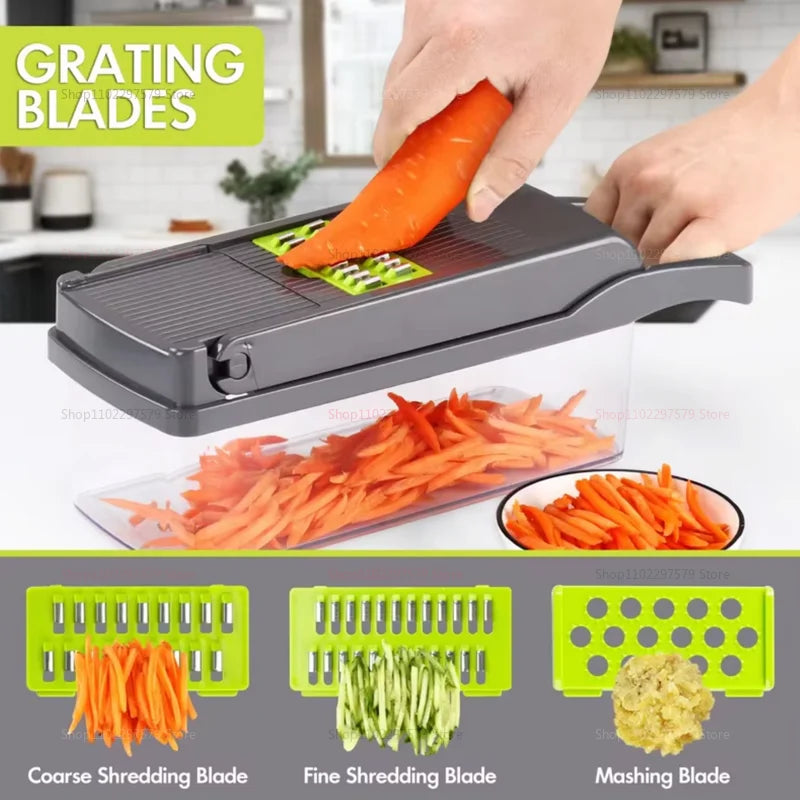 Kitchen Reusable Fruit Veggie Cutting Portable Vegetable Cutter Shredder Multifunctional Slicer Potato Chopper Carrot Grater