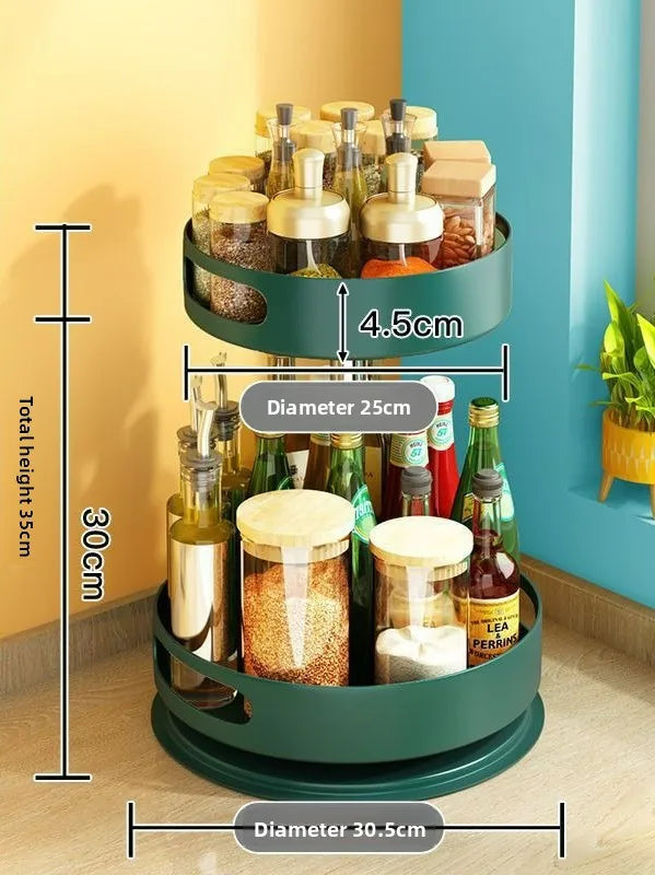 Kitchen Rotating Seasoning Shelf Household Seasoning Round Storage Shelf Modern Simple Wind Kitchen Finishing Rack
