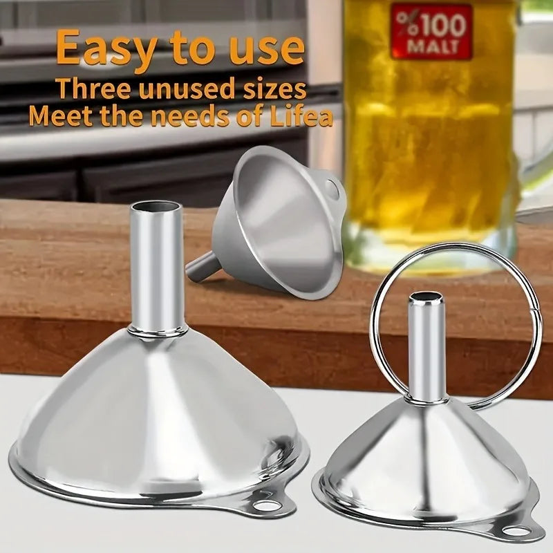 Kitchen Funnel Set – Stainless Steel & Silicone, 3 Styles