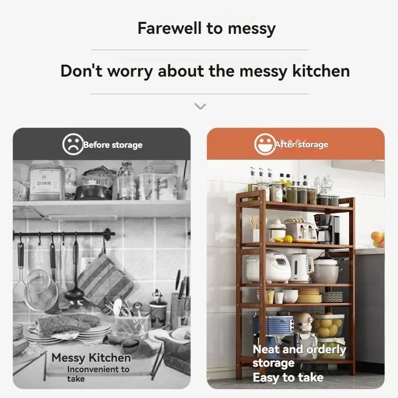 Kitchen Shelf, Floor Standing Multi-layer Product Collection, Household Pot Seasoning Shelf, Fruit And Vegetable Bowl And Dish