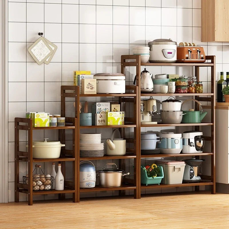 Kitchen Shelf, Floor Standing Multi-layer Product Collection, Household Pot Seasoning Shelf, Fruit And Vegetable Bowl And Dish