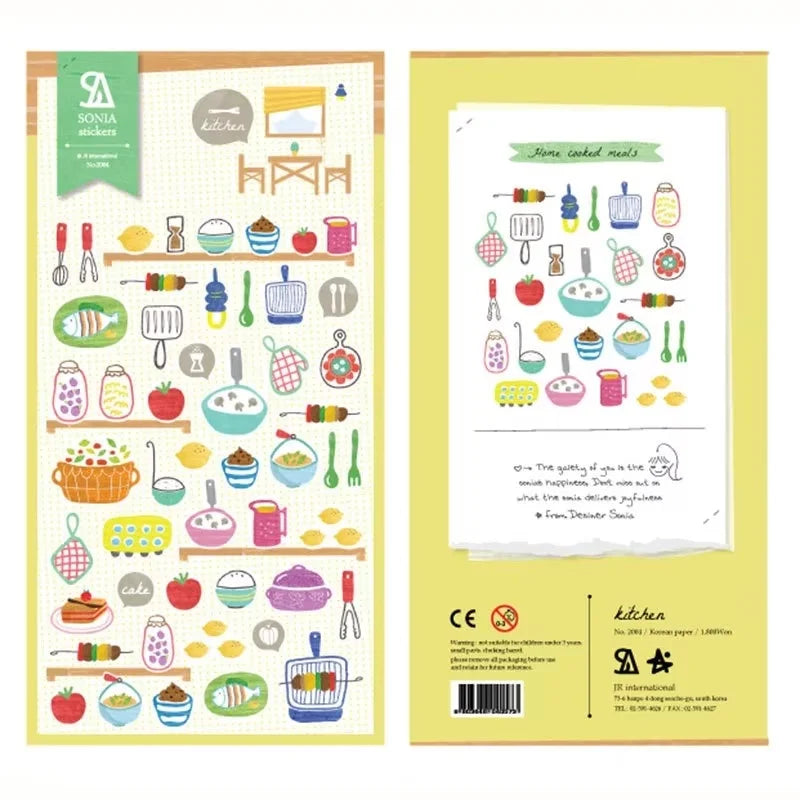 Food-Themed Scrapbook Stickers – Korean Craft Stickers