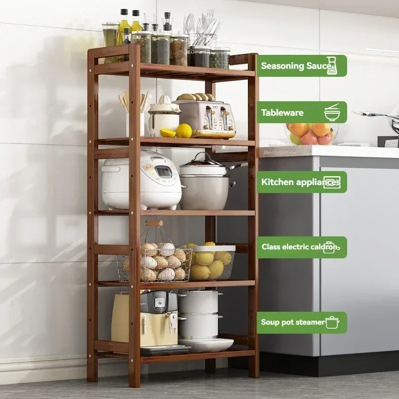 Kitchen Shelf, Floor Standing Multi-layer Product Collection, Household Pot Seasoning Shelf, Fruit And Vegetable Bowl And Dish