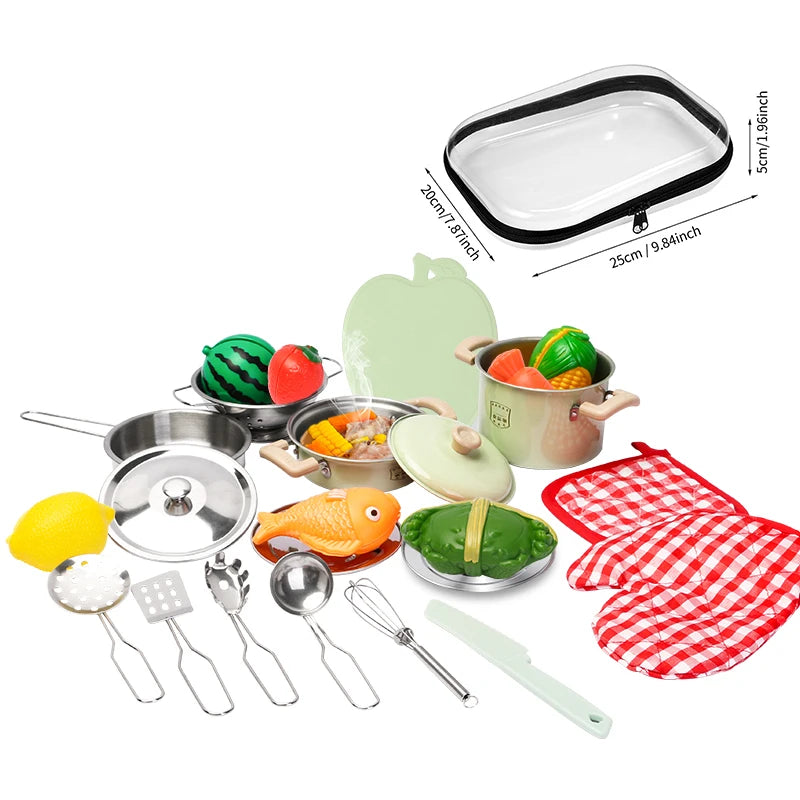 Kitchen Toys Groceries Play Kitchen Kids Set For Kids Jogo De Panela Mini Children's Cooking Kit with Food Cookware Gift