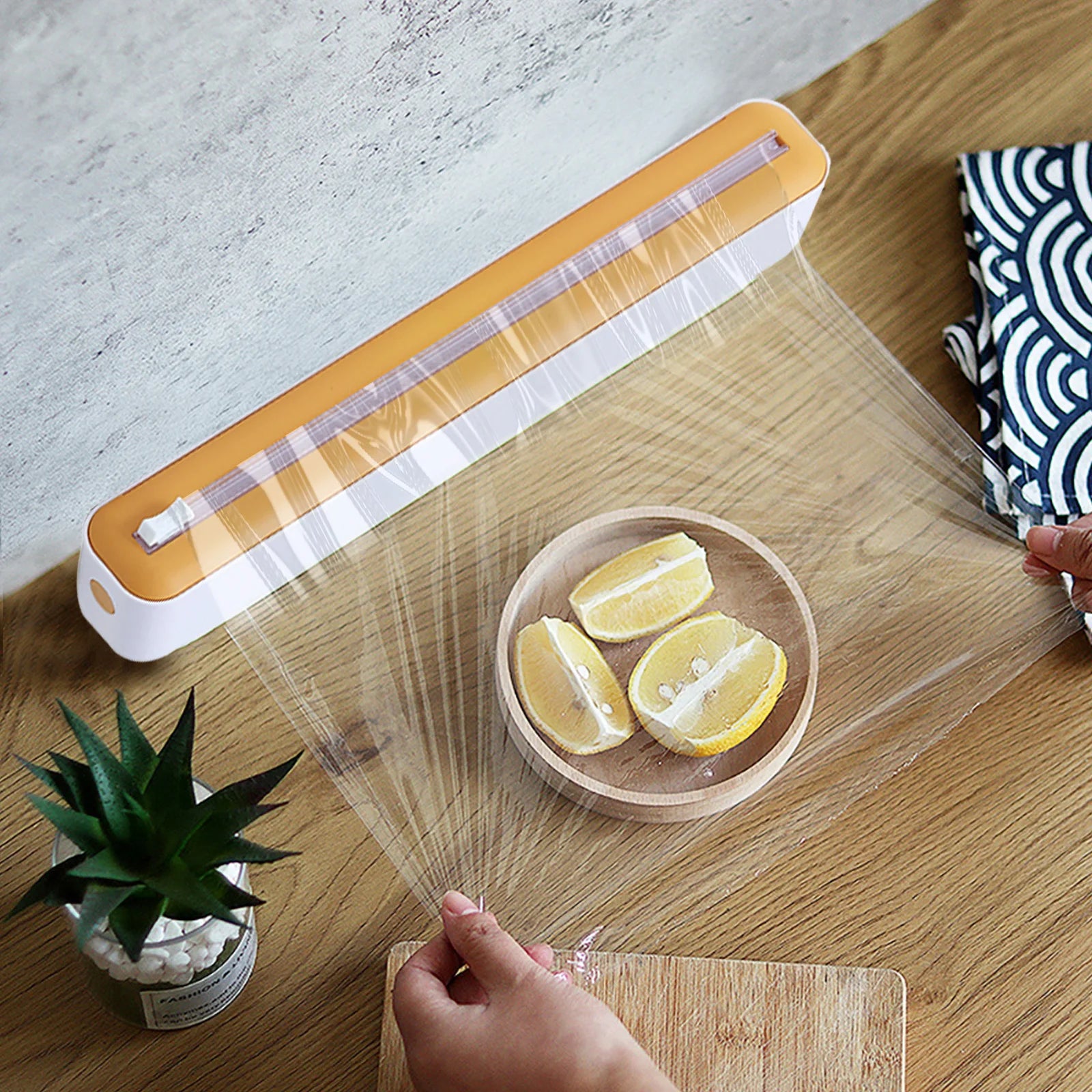 Plastic Wrap Dispenser – Cling Film Cutter with Slide Lock