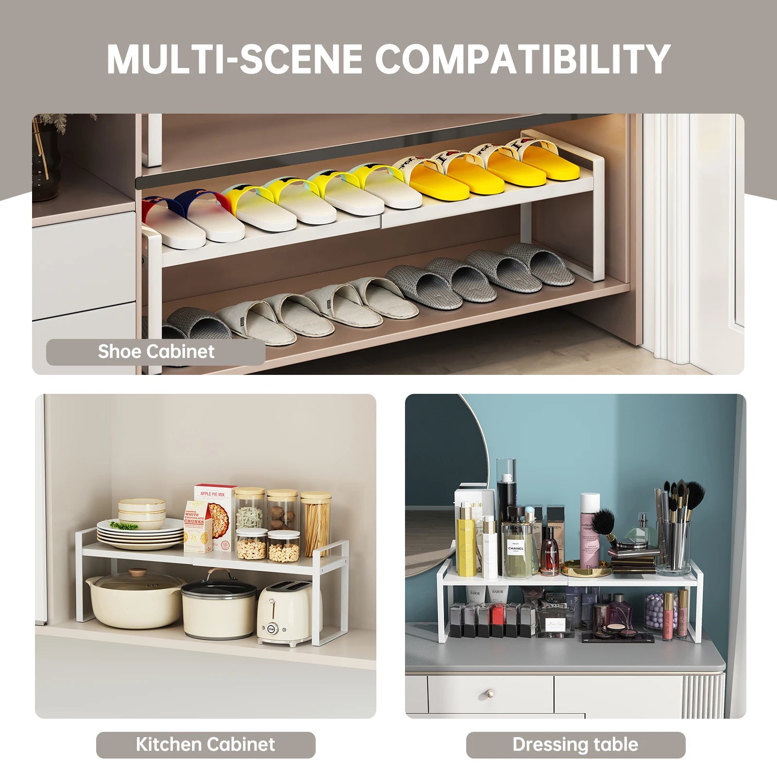 Kitchen Storage Rack under the Sink, Layered Shelf in the Cabinet, Countertop, Extendable Cabinet, Dish Storage Rack for Home Use