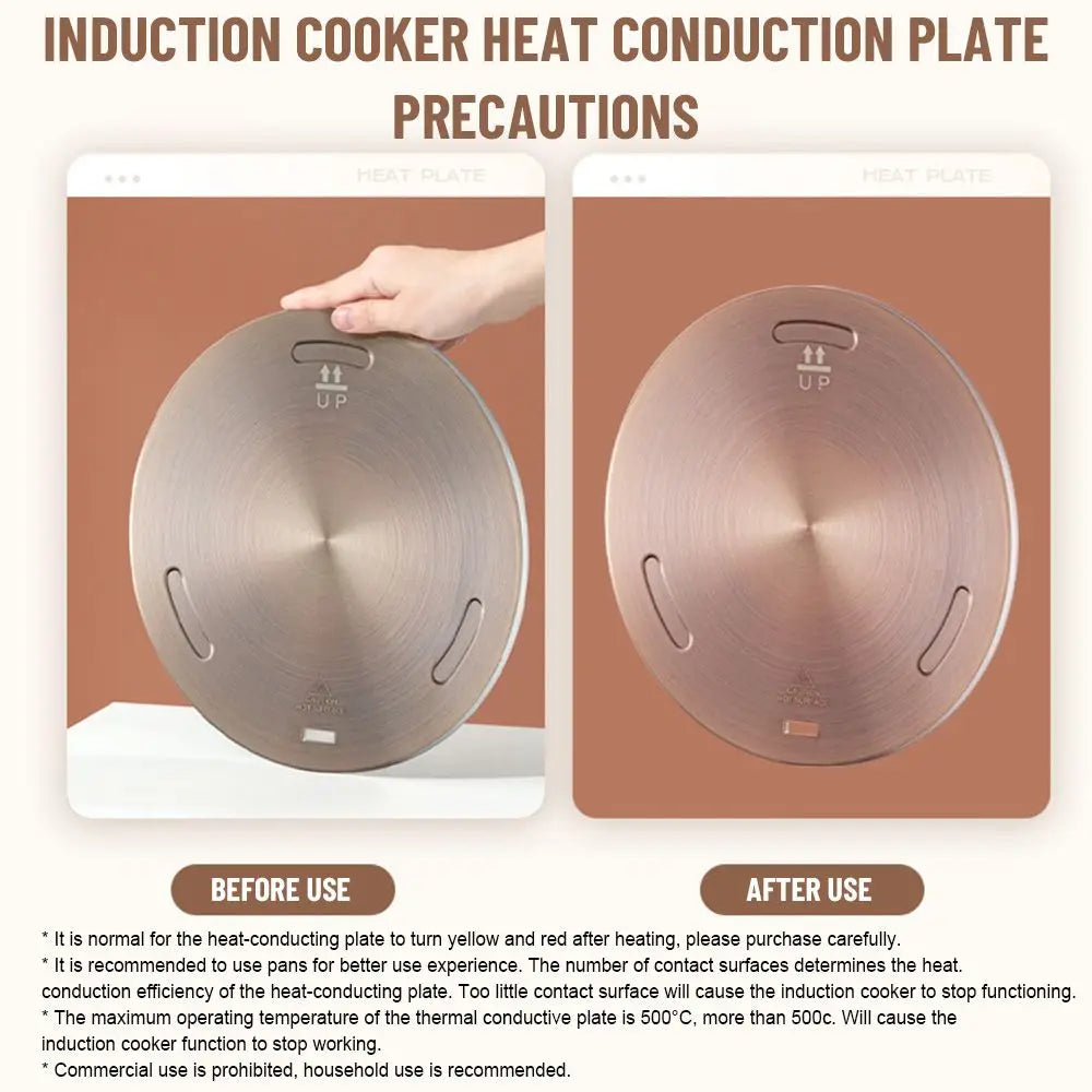 Kitchen Induction Cooker Heat Conduction Plate Stainless Steel Heat Diffuser Ring Plate Induction Cooker Stove Protector Accesso