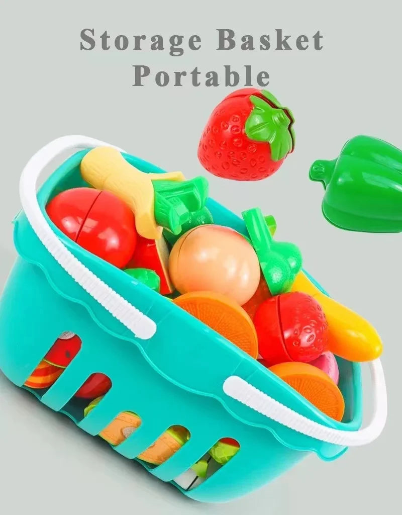 Kids Kitchen Toys Set Play Kitchen Accessories Kit with Play Pots Pans Pretend Food Cooking Toy Toddler Girls Boy Gift