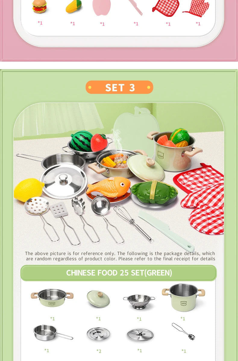 Kitchen Toys Groceries Play Kitchen Kids Set For Kids Jogo De Panela Mini Children's Cooking Kit with Food Cookware Gift