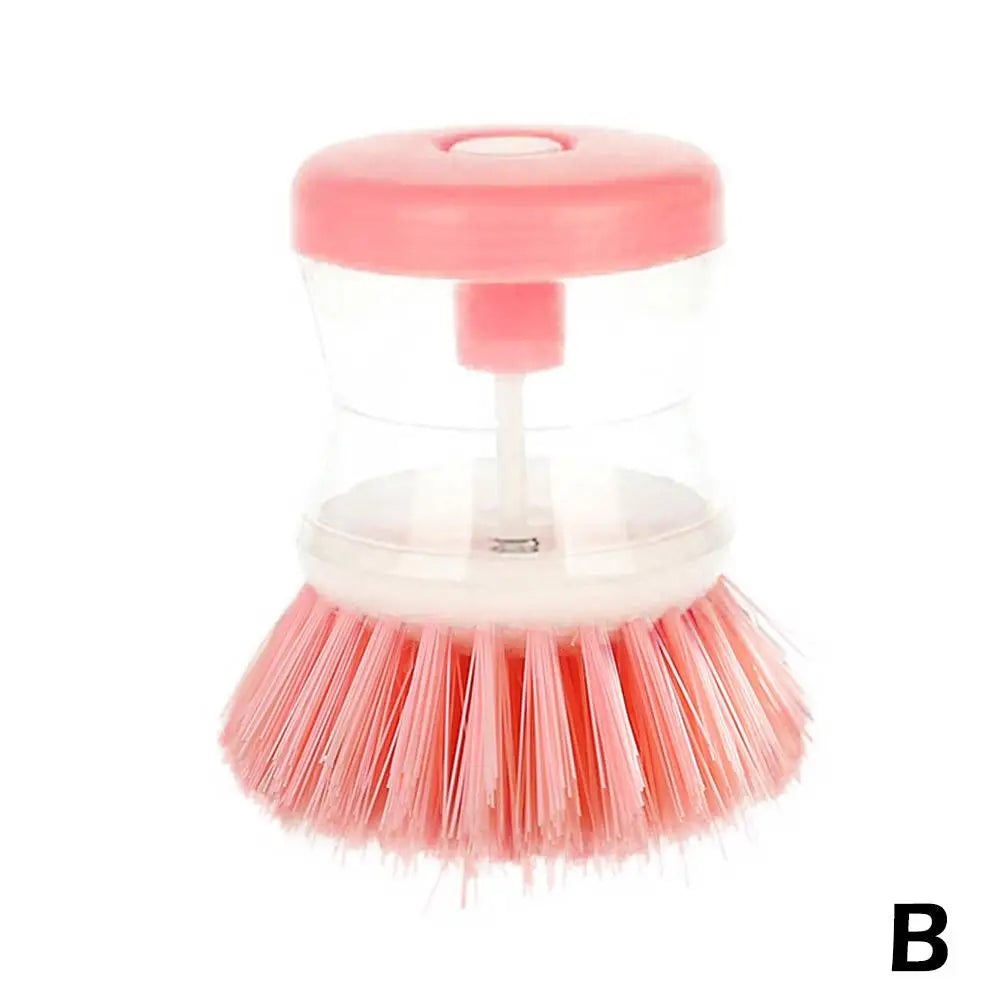 Dish Brush with Soap Dispenser – Automatic Liquid Dispensing Kitchen Scrub Brush