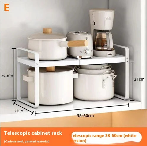 Kitchen Storage Layered Shelf Microwave Rack Standing Countertop Retractable Condiment Oven Organizer Kitchen Accessories