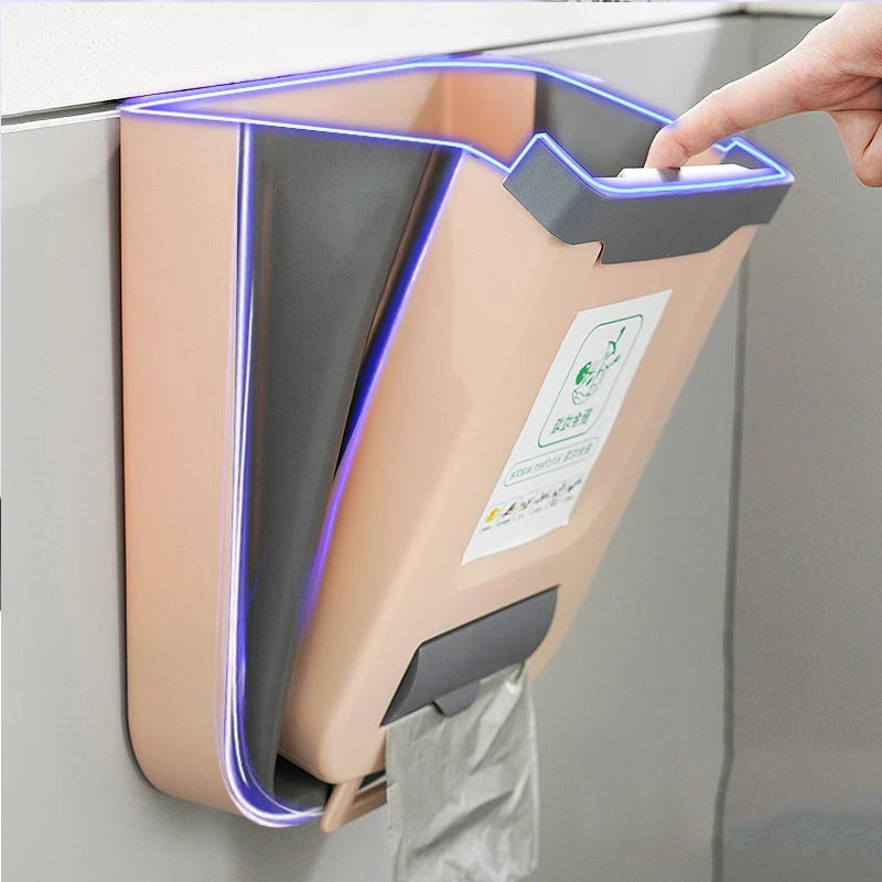 Kitchen Folding Trash Can Wall Mounted Trash Can Kitchen Cabinet Door Mounted Trash Can Folding Trash Can for Vehicles